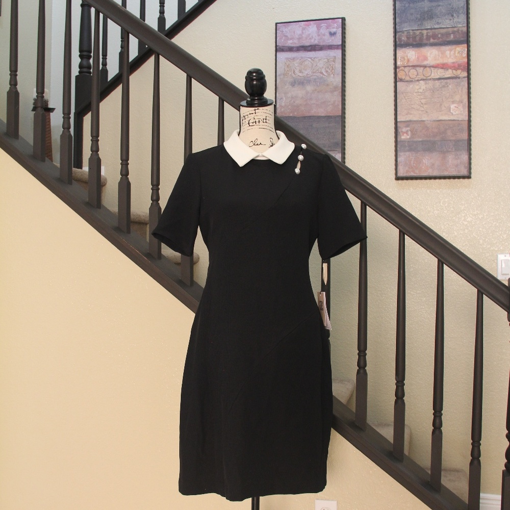 Ivanka Trump Embellished Pearl Black Dress